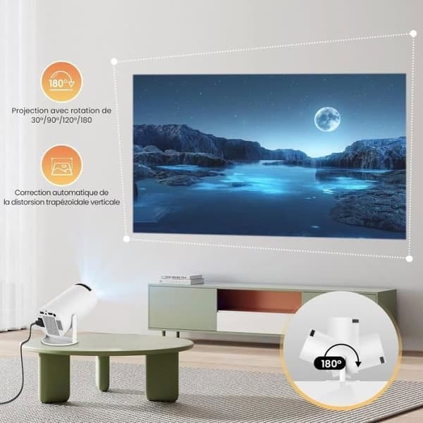 Bärbar Android-projektor Stöder 245G Bluetooth 18GB HDMI Autofokus Hemma Bio VIDEOPROJEKTOR