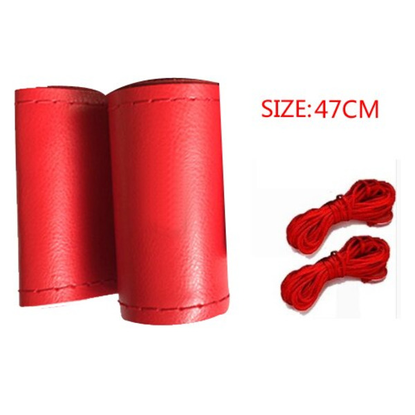 (47CM RÖD)stor cover för RV Truck mikrofiber läder bilrattfläta Hållbar 47cm Anpassad storlek 47CM RED