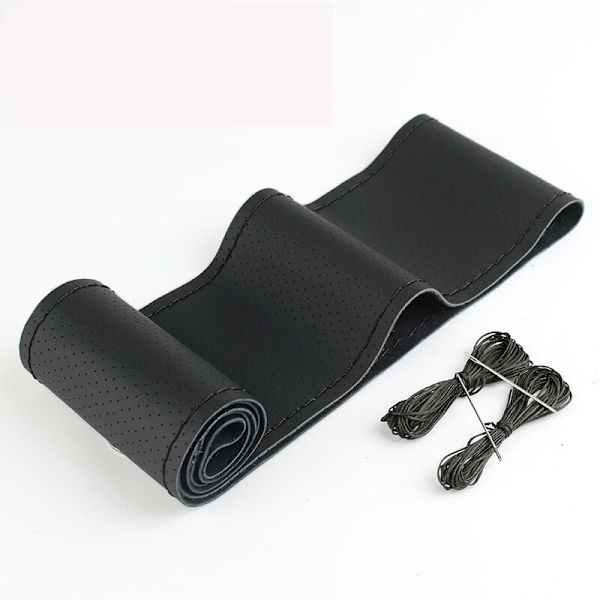 (B-1)38cm Bilratt i äkta läder Cover Handsytt Mjukt halkfritt Bilinredningstillbehör B-1