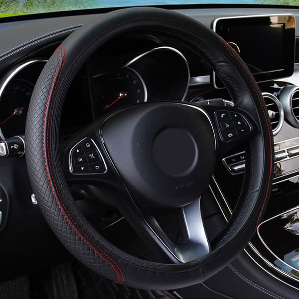 (sort rød) Universalratdæksel til bil Styling behøver ikke håndsyning Ratmuffe Biltilbehør Auto Rat black red