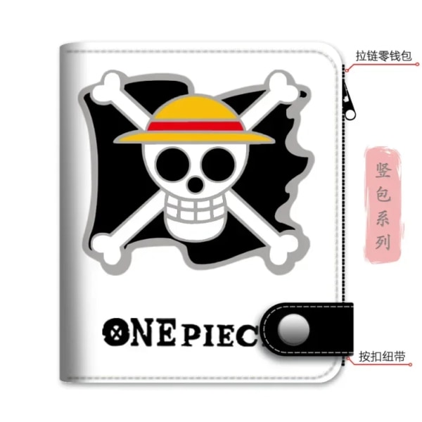 Anime One Piece plånbok för män Luffy Nami Franky tecknat print PU-läder kort plånbok Multifunktionella korthållare Myntväska 17