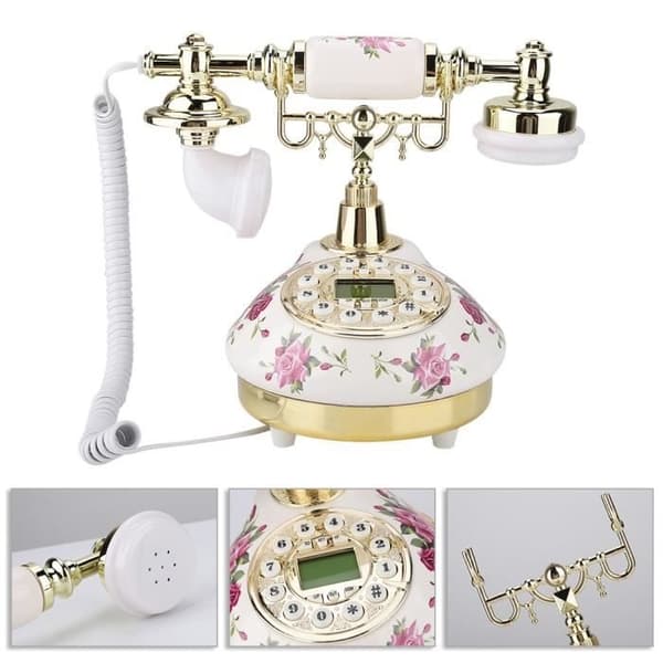 Kablede fasttelefoner, Vintage Imitasjon Antikk Multifunksjonstelefon med Anrops-ID