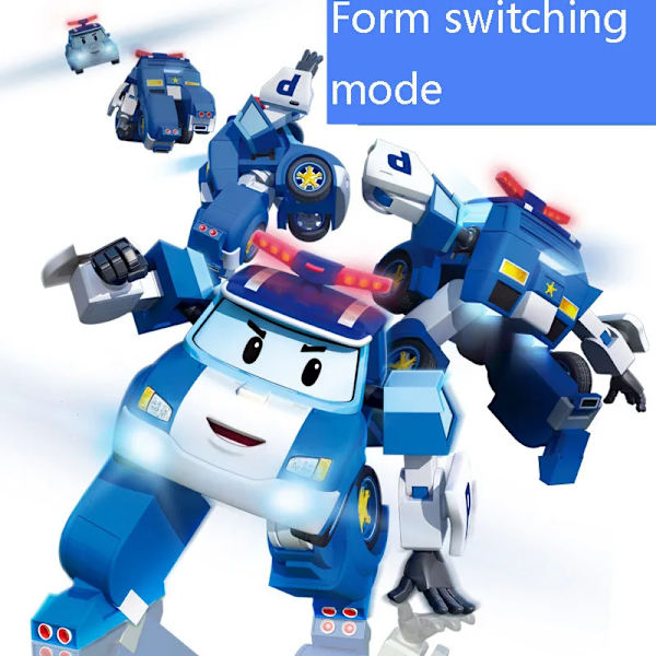 Robocar-leksak Äkta Poli-leksak Transformerande Robot Bilmodell Anime Action Figur Leksak Barn Julklapp 2pcs-3