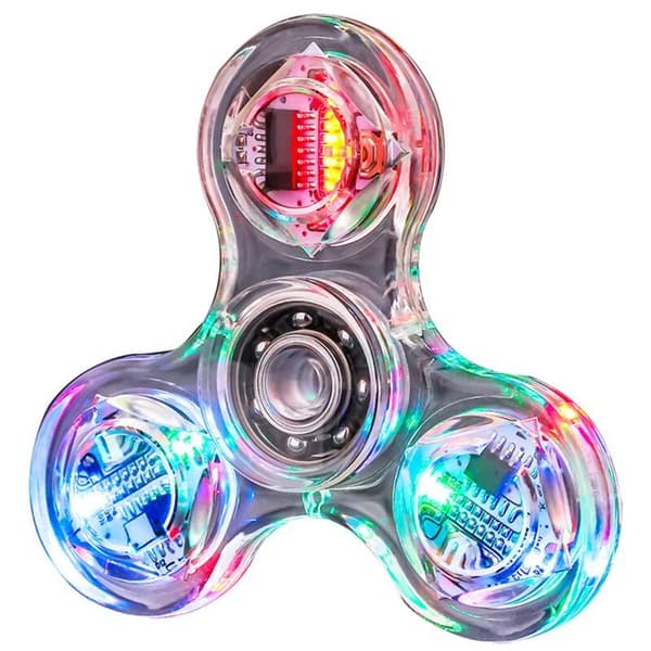 LED Roterende Leke for Barn og Voksne - Transparent LED Lysende Terning - Stresslindring