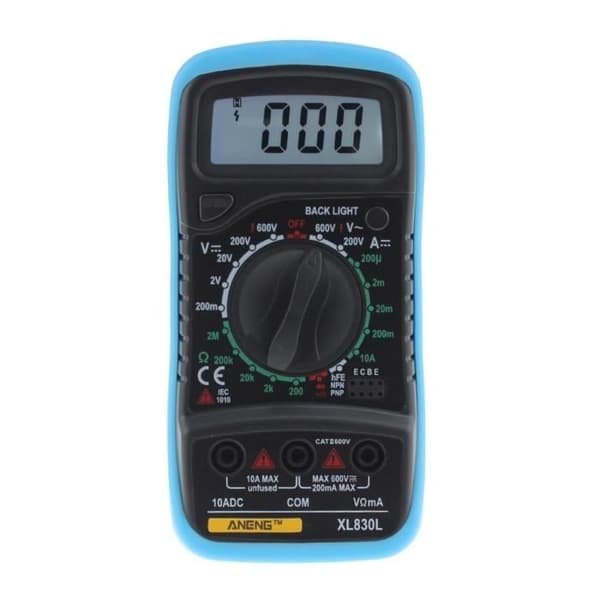 LCD Blått Digitalt Multimeter XL830L Voltmeter Amperemeter Ohmmeter Tester, AC og DC Spenningstester Kretskontroll Buzzer