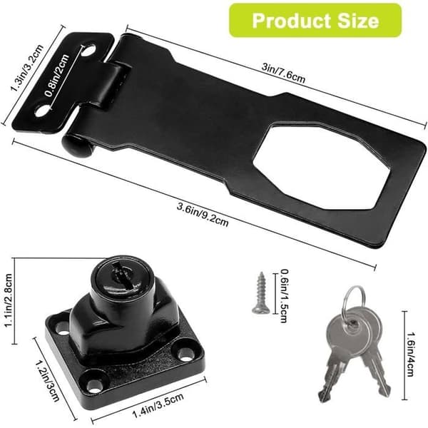 2-pack dörrlås, nyckellås med 2 nycklar, säkerhetsdörrspänne, roterande vred (7,6 cm)