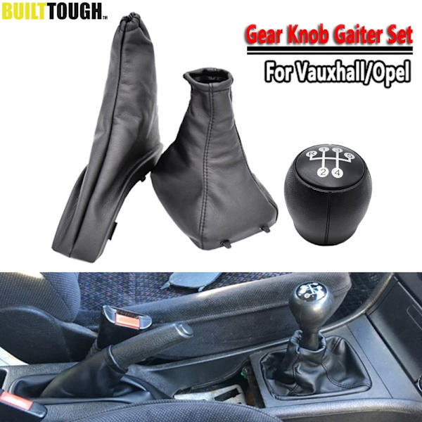 Växelspaksknopp Parkering Handbroms Damask Boot Cover Case Krage För Vauxhall/Opel Astra II G 1998 1999 2000 2001 2002 2003-2010-växelknopp set gear knob gaiter set