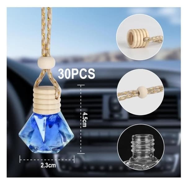 Bilparfymeflaske - Uspesifisert - 8 ml - Påfyllbar - Glassdiffuser - Pakke med 30