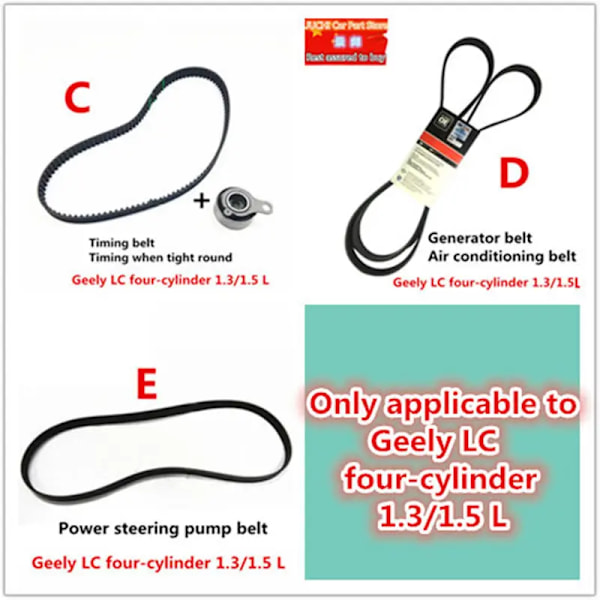 Generator Timing Belt Luftkonditioneringsrem för Geely Lc Panda Gc2 Gc3 Gx2 army green