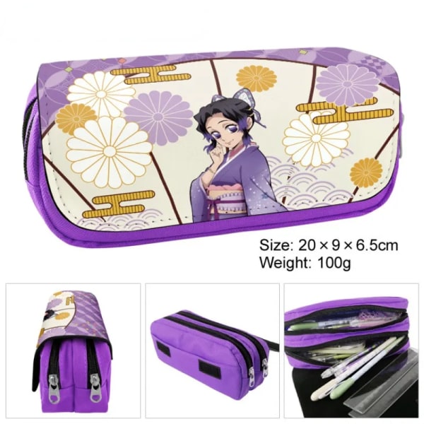 Demon Slayer Tecknad Anime Case Student Förvaringsväska Tanjirou Nezuko Zenitsu Giyuu Cartoon Pen Box Cosplay Prop Presenter 5