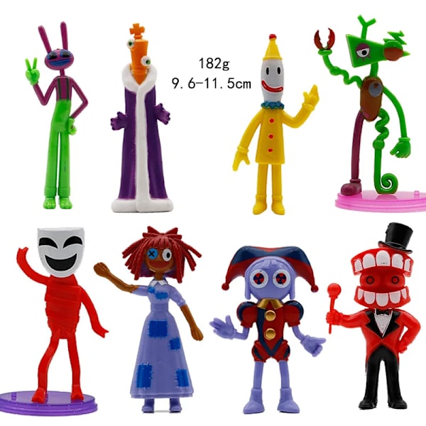 The Amazing Digital Circus Figur Set Pomni Jax Gangle Zooble Action Figurine Dolls Leksak PVC Kinger Caine Modell Barn Julpresent 8pcs set J