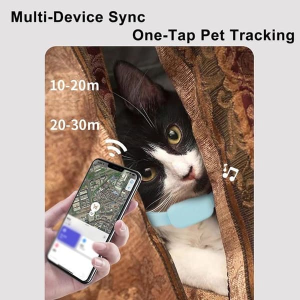 GPS Katte Tracker, Ideel til Små og Mellemstore Hunde og Katte, til Apple Find (Kompatibel med iOS/Android), Ros HUNTING