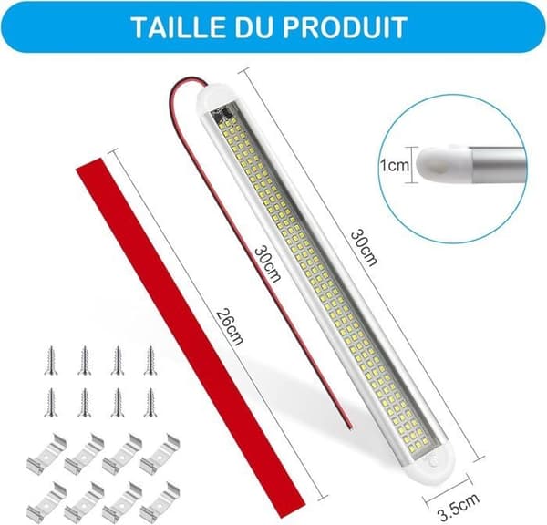 Lys bar - LED - 12V - 120 LED-er - Bryter - Energibesparende