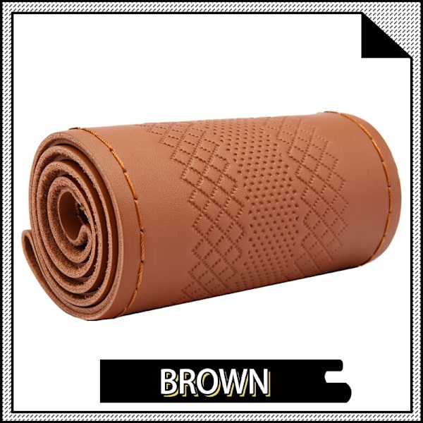 (38 CM-BRUN) 38 cm 15 tum konstläder Bilratt Cover Handsytt Mjukt halkskydd Bilinredningstillbehör 38CM-BROWN