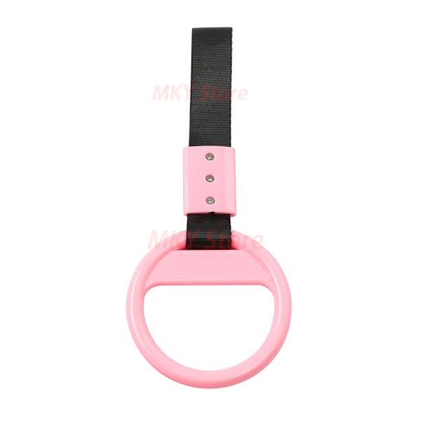 Universal färgglad PVC-bil cirkulär dragrem för universal PVC-varningsring, högresistans nylon Black Pink