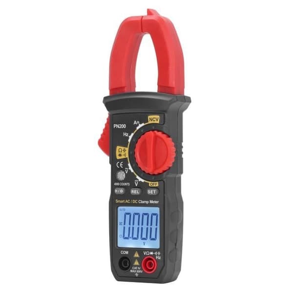 Digitalt Amperemeter - SURENHAP - AC DC NCV Model - 600V - 20A - Baggrundsbelyst Display Red and black