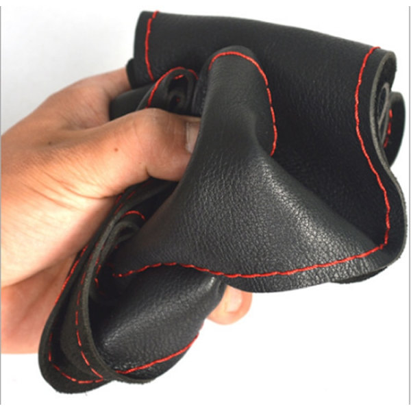 (45CM BACLK LINE RED)stort cover för RV Truck mikrofiber läderbil 45cm rattfläta Slitstark 45CM BACLK LINE RED