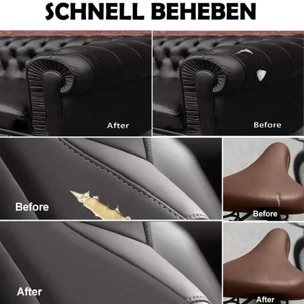 (Sort) MTEVOTX Læderklæbemiddel, Læderreparationslap, Læderreparationslap, til sofaer og autostole - 50x137cm (Sort) black