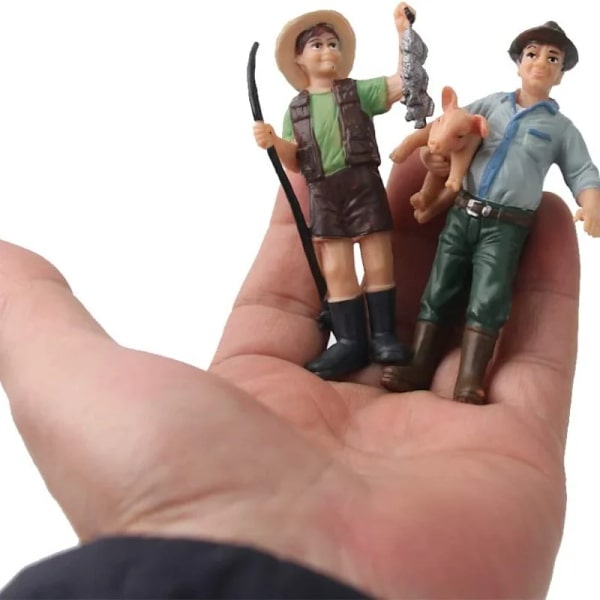 OozDec Engros Simulation Solid Statisk Karakter Scene Model Kyllingefodring Bondekone Pløjearbejder Bondegård Ranch Dukke