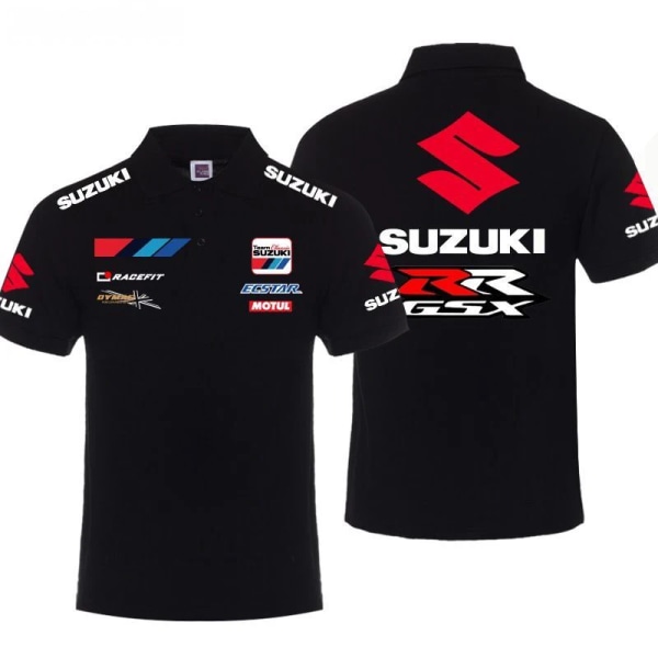 Bil Suzuki Printed Business Casual Sport Enfärgad kortärmad populär pikétröja i bomullskvalitet för män A2 2XL