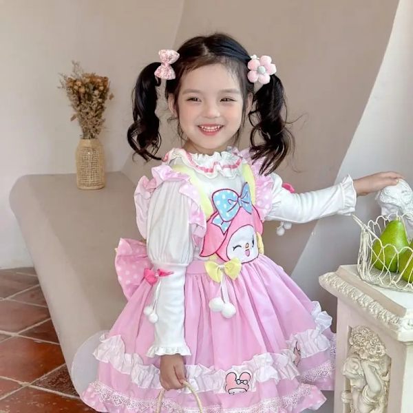 Anime Kawaii Sanrios My Melody Kuromi Lolita Barn Prinsessklänning Bekväm Söt Söt Tjej Tutu-kjol Toddler Födelsedagskläder Kuromi 31 140 cm