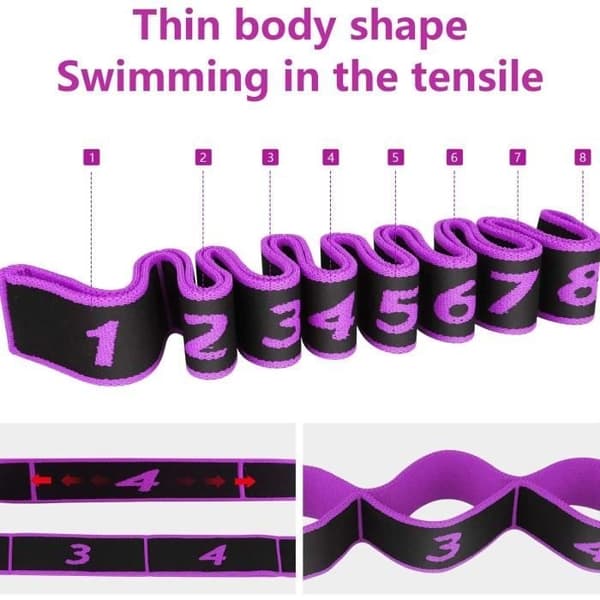2 st Resistansband, Fitness Elastiska Band, Elastiska med 8 Ringar, Multi-Loop Resistansband, Träningsrem