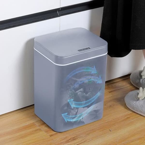 Smart beröringsfri soptunna med automatisk sensor för sovrum, kök, vardagsrum, 14L, Grå Blesiya