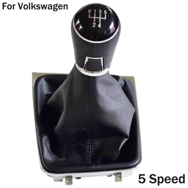 För VW Golf 7 A7 MK7 GTI GTD 2013 2014 2015 2016 2017 2018 Bil 5/6-växlad bil växelstav Nivåväxlingsknopp med läderboot-5 växlar 5 Speed