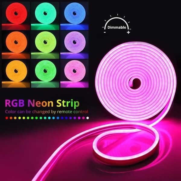 (Fargerik) LED-stripe - RGB - 2M - Silikon - Bluetooth - IP65 Vanntett Colorful