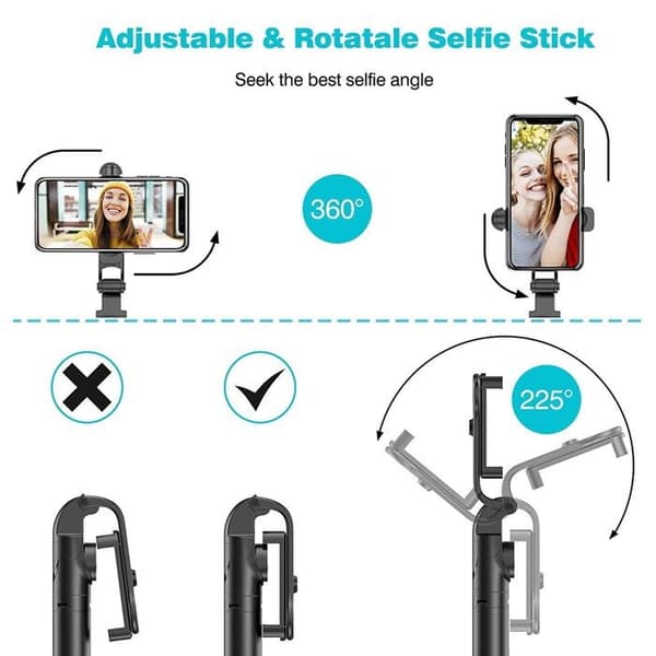 Musta Bluetooth-selfiekeppi