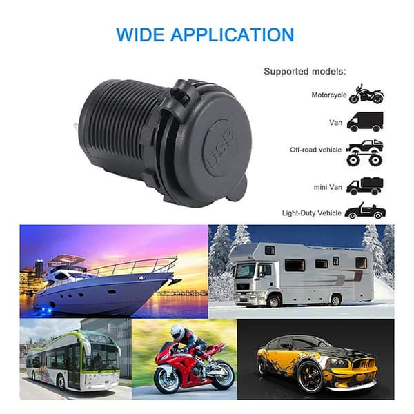 4.2A Dobbel USB Lader Socket Strømuttak Adapter 5V Vanntett Dobbel USB Porter Hurtiglading for Smartphone Bil Båt Marine D5
