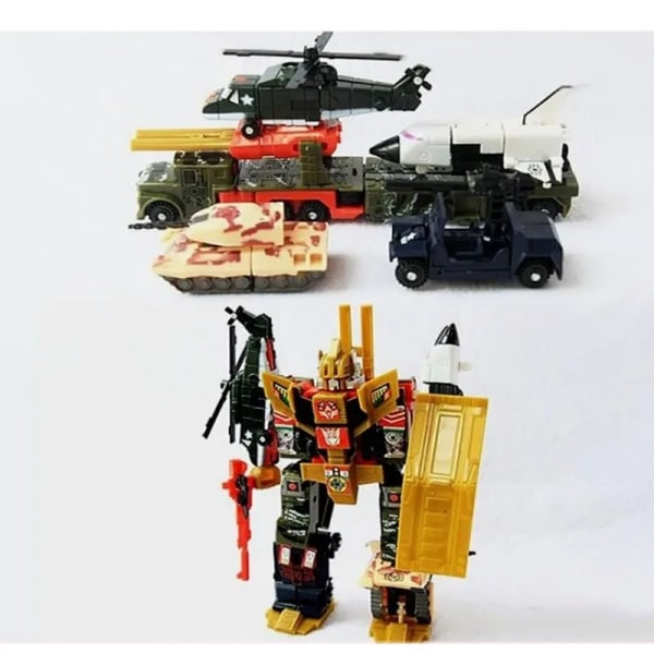 Transformers G1 Bruticus Engineering Corps Soldat Flygplan Militärfordon Robotmontering Actionfigur Leksakssamlingar field soldiers