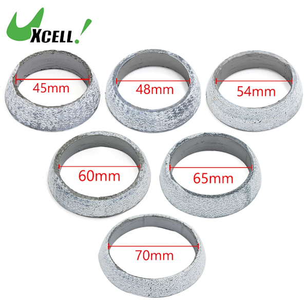 UXCELL Bil 60 mm Inner Dia Grafit Avgasrör Slutstycke Fläns Donut Packning Ljuddämpare Tätningsring 2pcs 45mm