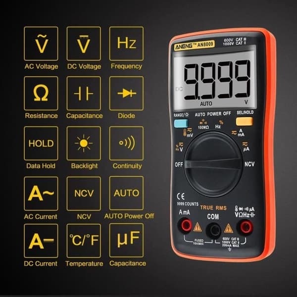 Auto Range Digital Multimeter Ohmmeter Amperemeter Spændingsstrømsmåler@TZZ71030665OR