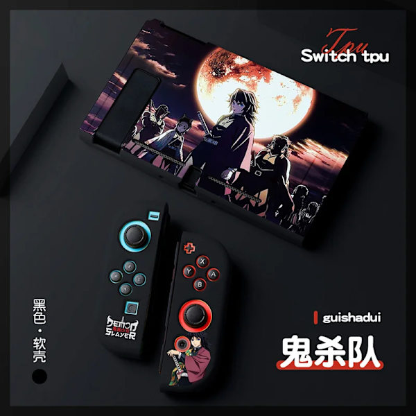 Anime Demon Slayer Case till Nintendo Switch NS Joy Con Controller Kawaii Soft Silikon Cover Tillbehör Barnpresent 4 For Switch NS