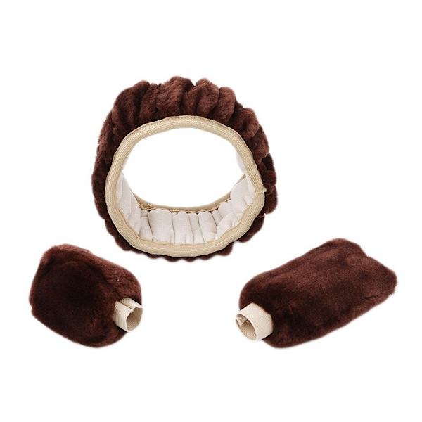 (kaffe plysch set) Cover Växling Handbromsskydd Cover Dekoration Varm Supertjock plyschkrage Mjuk Svart Rosa Kvinnor Man coffee plush set