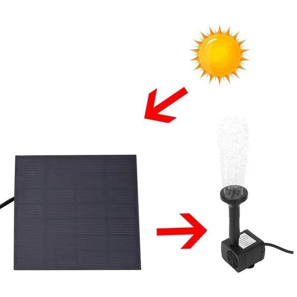 (Sort) Mini Børsteløs Solar Nedsænkbar Vandpumpe til Akvarium og Springvand - EIF - Springvandspotter og vaser - Sort Black