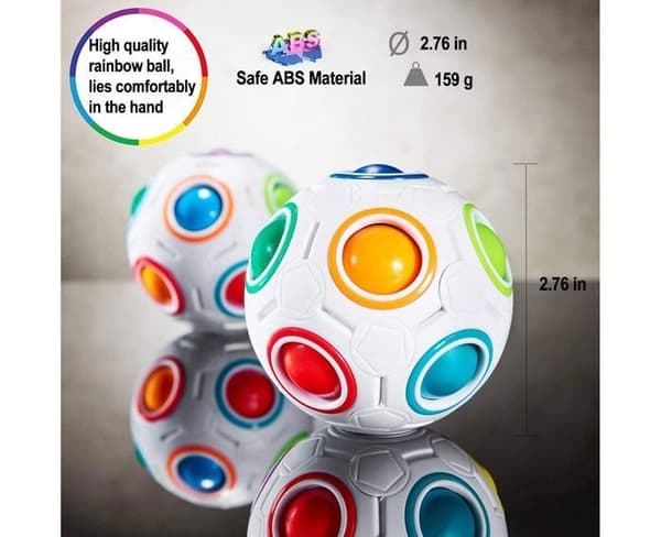 Magic Puzzle Rainbow Ball Magic Cube Fidget Leksak Magic Puzzle Rainbow Ball Rolig Fidget 7CM