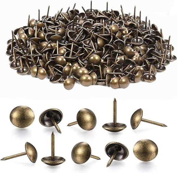500 Stycken Möbelspikar, Robust 17X11 MM Brons Dekorativa Möbelspikar Retro DIY Möbelspikar för
