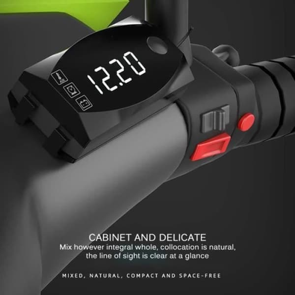 DDN14274-12V 3 i 1 Digital LED Display Voltmeter Ur Termometer Indikator Måler Panel Meter Til Bil Motorcykel-lys