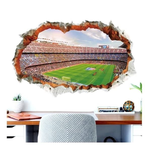 (Farverig) 3D Vægsticker - Fodbold - Vinyl - Farverig - Rektangulær - Barn Colored