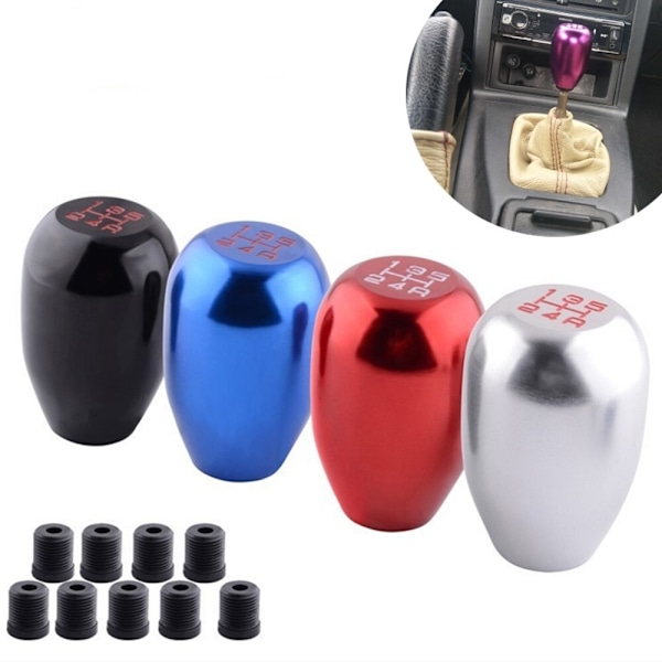 Universal Aluminum Racing 5-växlad bilväxelspak Manuell byte Växelspaksratt Växelspaksknopp-svart Black