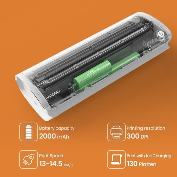 A4 Termisk Printer - UVERBON - Bluetooth - 300 dpi - Blækfri - Hastighed 8 mm/s