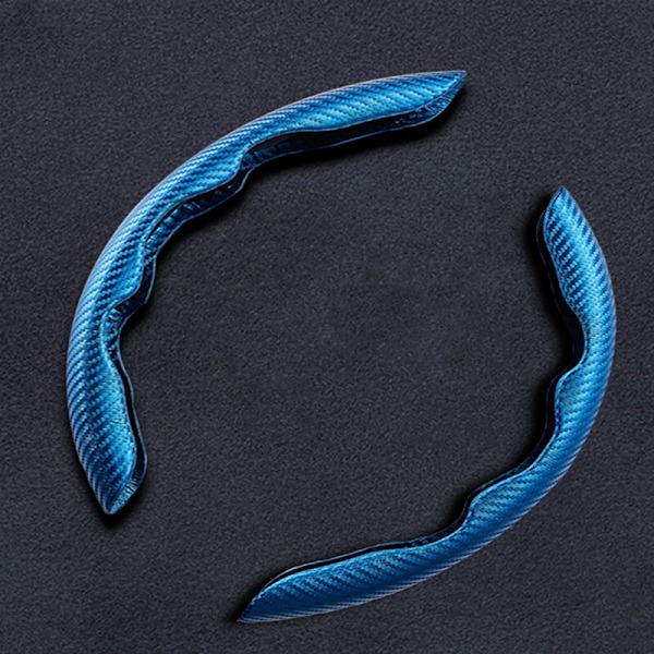 (2st set-blå) Universal cover för bil, halkskydd Bil ultratunn kolfibermönster rattförstärkare Bil kolfibermönster 2pcs set-blue