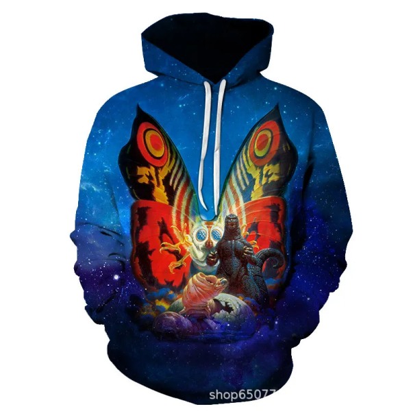 Godzilla Cosplay Hoodies Anime King of The Monsters Harajuku 3D print Mode Män Dam Sweatshirt Barnens Halloween kostymer 4 110cm