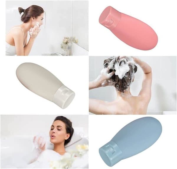 Set med 3 reseflaskor, 60 ml reseflaskor och behållare, små tomma miniplastflaskor