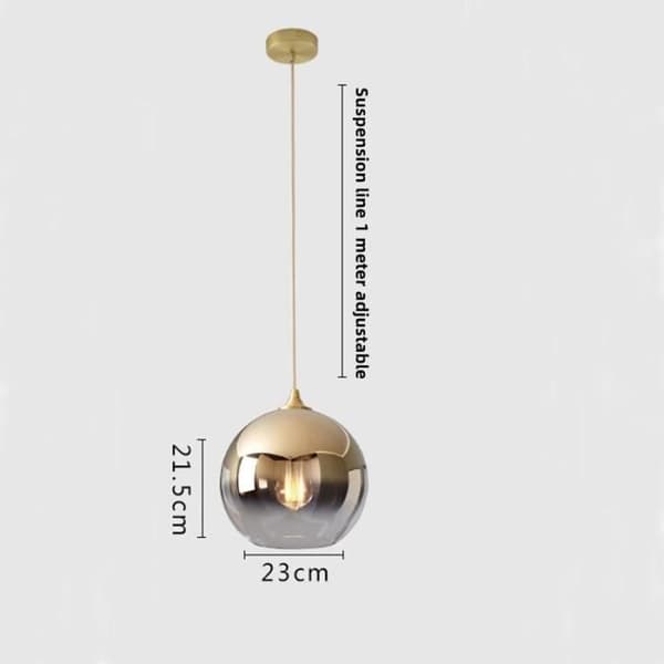 Pendel - Glas - Kugle - Poleret messingfinish - 20 cm - Moderne skandinavisk stil