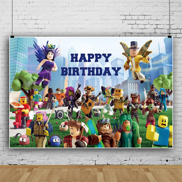 Barn Födelsedagspresentpåsar Roblox Tema Festtillbehör Pappersfat Kopp Tallrikar Servett Baby Shower Engångsservis set 80 st. 120x80