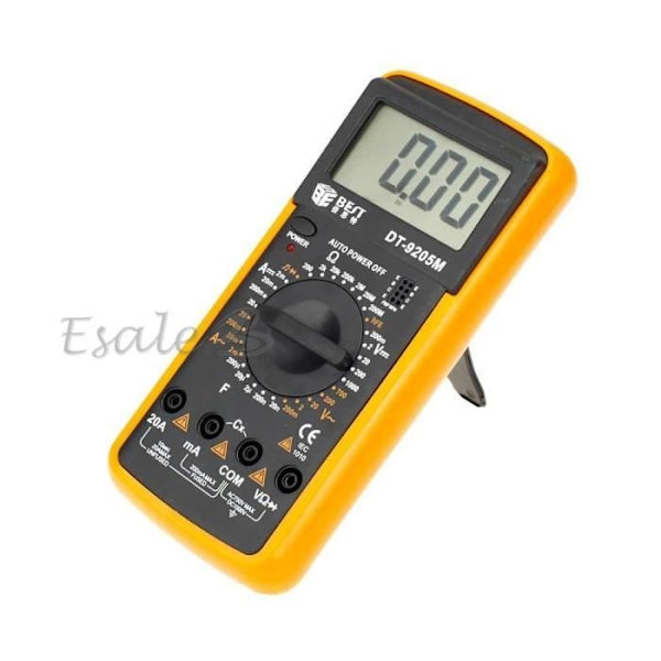 (Gul og Sort) LCD Digital Multimeter AC DC Voltmeter Amperemeter Ohmmeter Volt Strøm Modstand Yellow and black