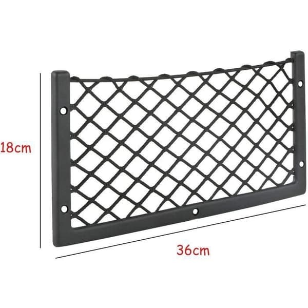 Bilopbevaringsnet - Universal - Pakke med 2 - Høj elasticitet - 36 x 18 cm - Sort